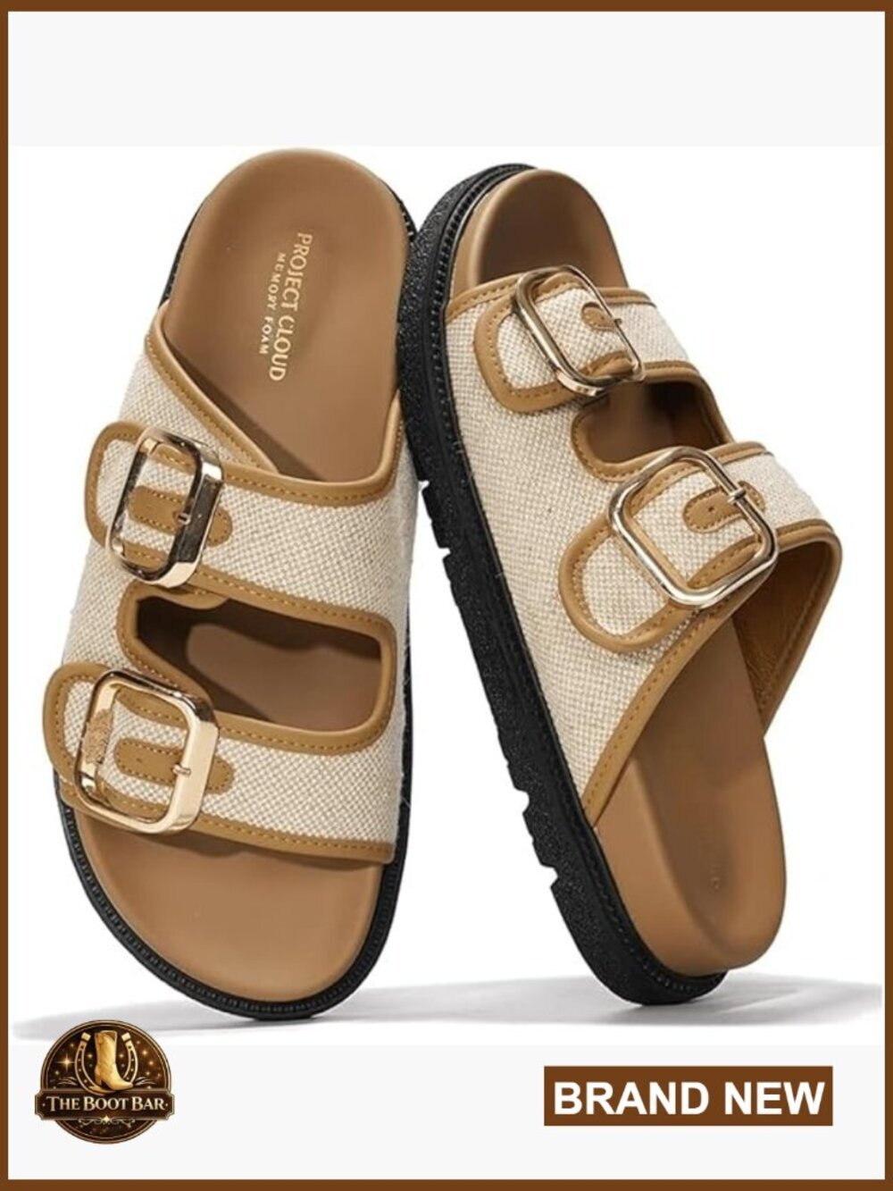 Womens Slide Sandals with Adjustable Straps Plush Insole Non Slip